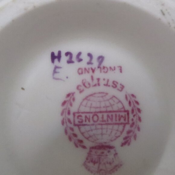 Mintons Antique Teacup and Saucer H2629 Pink Rose Blue Yellow Red Floral England - Picture 15 of 15